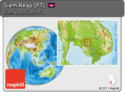Physical Location Map of Siem Reap (PT)