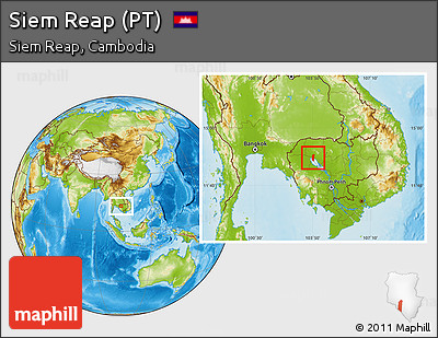 Physical Location Map of Siem Reap (PT)