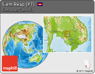 Physical Location Map of Siem Reap (PT)