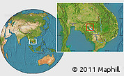 Satellite Location Map of Siem Reap (PT)