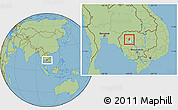 Savanna Style Location Map of Siem Reap (PT)