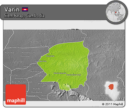 Physical 3D Map of Varin, desaturated