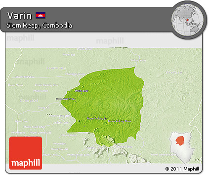 Physical 3D Map of Varin, lighten