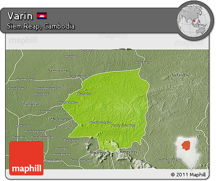 Physical 3D Map of Varin, semi-desaturated