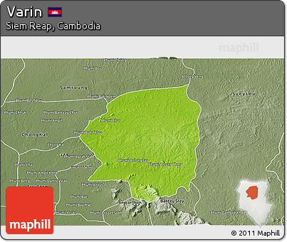 Physical 3D Map of Varin, semi-desaturated