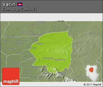 Physical 3D Map of Varin, semi-desaturated