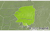 Physical 3D Map of Varin, semi-desaturated