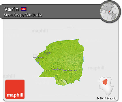 Physical 3D Map of Varin, single color outside