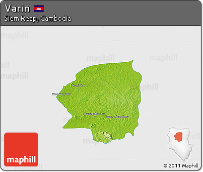 Physical 3D Map of Varin, single color outside
