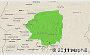 Political 3D Map of Varin, shaded relief outside