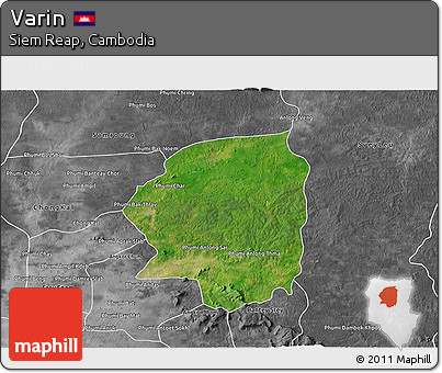 Satellite 3D Map of Varin, desaturated
