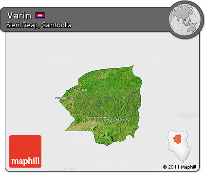 Satellite 3D Map of Varin, single color outside