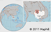 Gray Location Map of Varin, highlighted country, highlighted parent region, hill shading