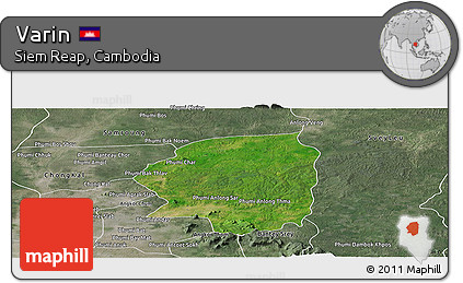 Satellite Panoramic Map of Varin, semi-desaturated