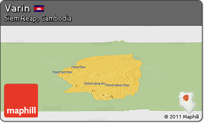 Savanna Style Panoramic Map of Varin, single color outside