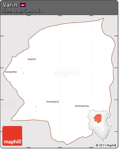 Classic Style Simple Map of Varin, cropped outside