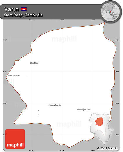 Gray Simple Map of Varin, cropped outside