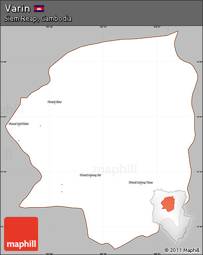 Gray Simple Map of Varin, cropped outside