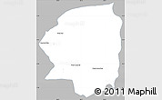 Gray Simple Map of Varin, single color outside