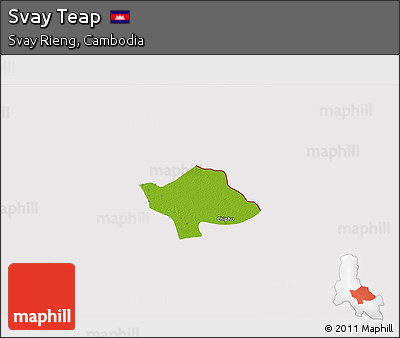 Physical 3D Map of Svay Teap, cropped outside