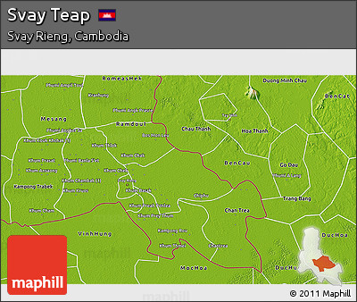Physical 3D Map of Svay Teap