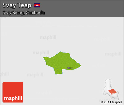 Physical 3D Map of Svay Teap, single color outside