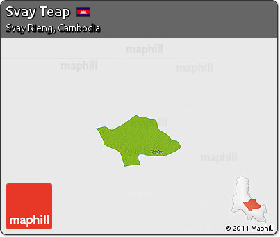 Physical 3D Map of Svay Teap, single color outside