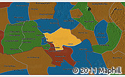 Political 3D Map of Svay Teap, darken