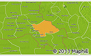 Political 3D Map of Svay Teap, physical outside