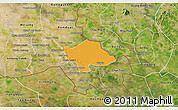 Political 3D Map of Svay Teap, satellite outside
