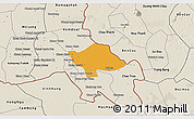 Political 3D Map of Svay Teap, shaded relief outside