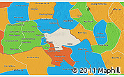 Shaded Relief 3D Map of Svay Teap, political outside