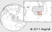 Blank Location Map of Svay Teap, highlighted country, within the entire country