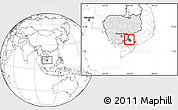 Blank Location Map of Svay Teap, highlighted country, highlighted parent region
