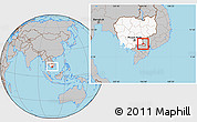 Gray Location Map of Svay Teap, highlighted country