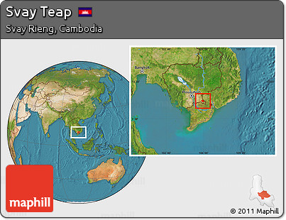 Satellite Location Map of Svay Teap