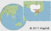 Savanna Style Location Map of Svay Teap, highlighted country, highlighted parent region