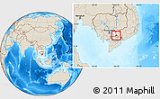 Shaded Relief Location Map of Svay Teap, highlighted parent region