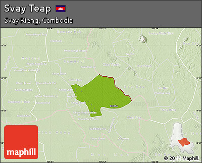 Physical Map of Svay Teap, lighten