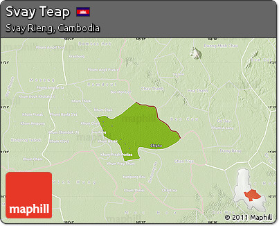 Physical Map of Svay Teap, lighten