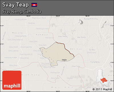 Shaded Relief Map of Svay Teap, lighten