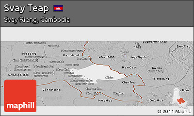 Gray Panoramic Map of Svay Teap