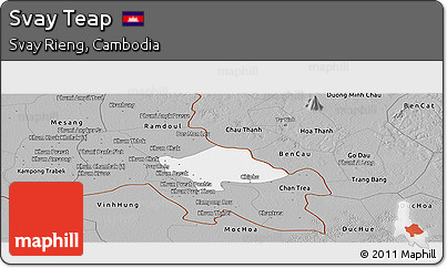 Gray Panoramic Map of Svay Teap