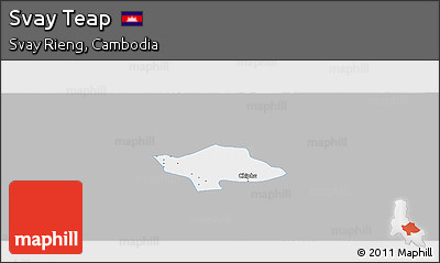 Gray Panoramic Map of Svay Teap, single color outside