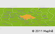Political Panoramic Map of Svay Teap, physical outside