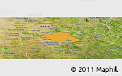 Political Panoramic Map of Svay Teap, satellite outside