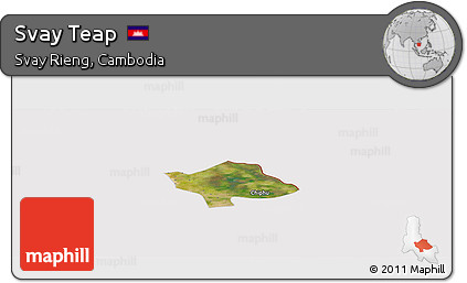Satellite Panoramic Map of Svay Teap, cropped outside