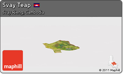 Satellite Panoramic Map of Svay Teap, cropped outside