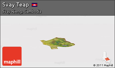 Satellite Panoramic Map of Svay Teap, cropped outside