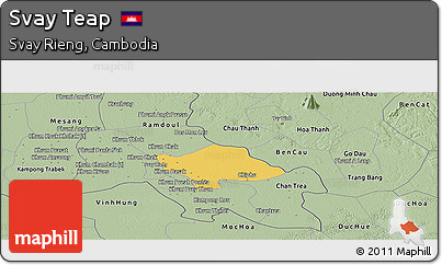 Savanna Style Panoramic Map of Svay Teap